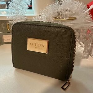 GUESS Olive Wallet with Gold Logo